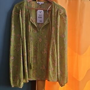 Green Floral Blouse